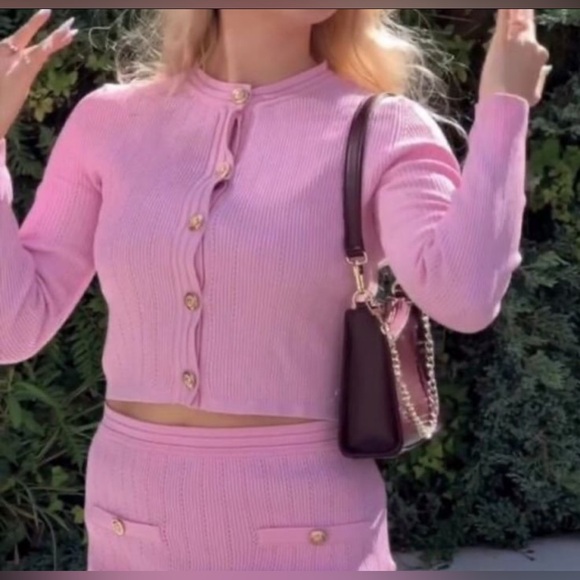 Zara Pink Ribbed Knit Set - Picture 4 of 9